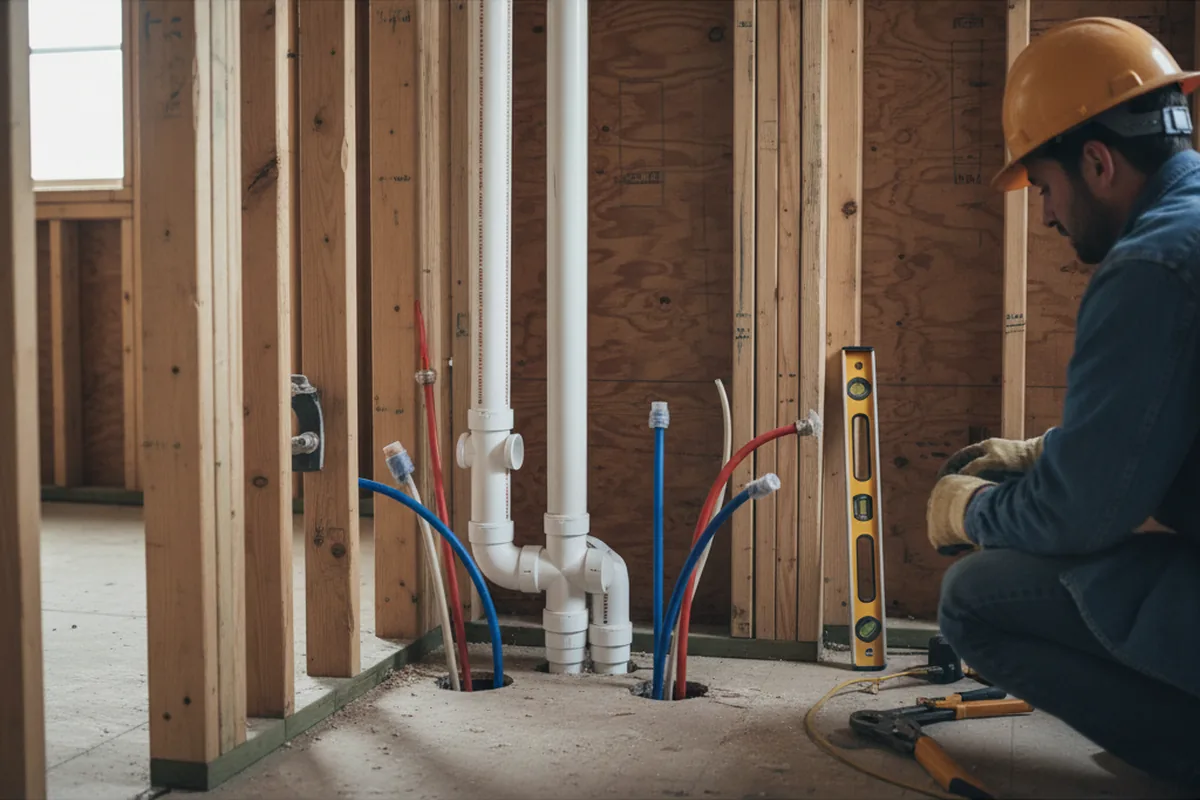 Drain and supply rough-in during Drain Cleaning in Warrenton